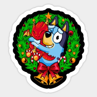 cristmas bluey Sticker